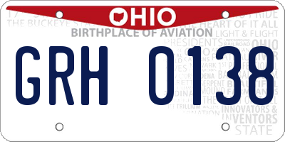 OH license plate GRH0138