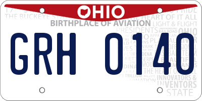 OH license plate GRH0140
