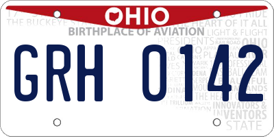 OH license plate GRH0142