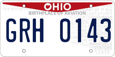 OH license plate GRH0143