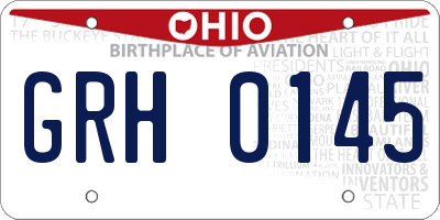 OH license plate GRH0145