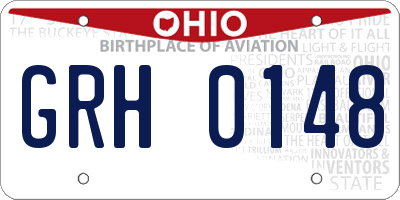 OH license plate GRH0148