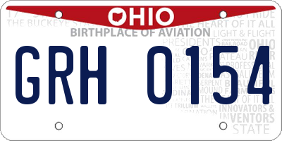 OH license plate GRH0154