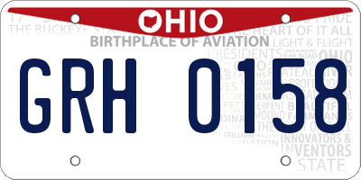 OH license plate GRH0158