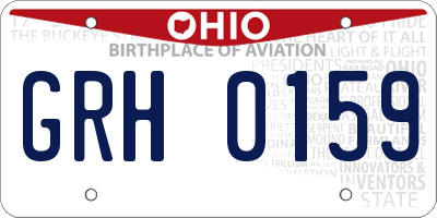 OH license plate GRH0159