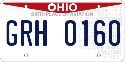 OH license plate GRH0160