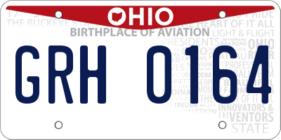 OH license plate GRH0164
