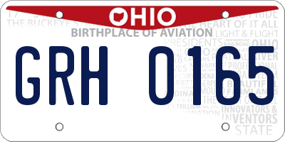 OH license plate GRH0165