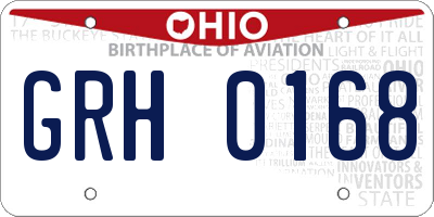 OH license plate GRH0168