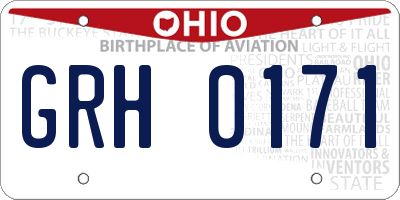 OH license plate GRH0171