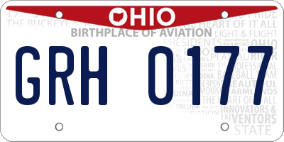 OH license plate GRH0177
