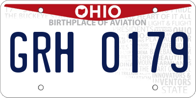OH license plate GRH0179