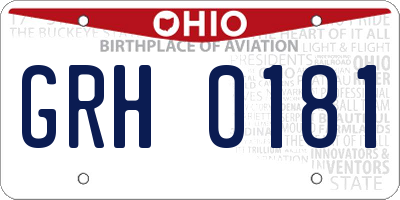 OH license plate GRH0181