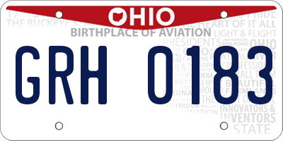 OH license plate GRH0183