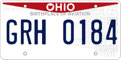 OH license plate GRH0184