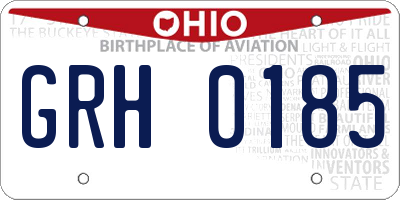 OH license plate GRH0185