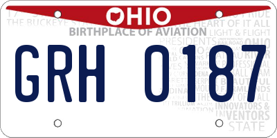 OH license plate GRH0187