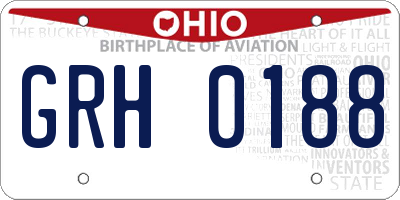 OH license plate GRH0188