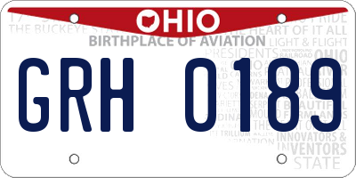 OH license plate GRH0189