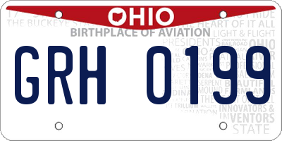 OH license plate GRH0199