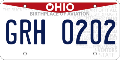 OH license plate GRH0202