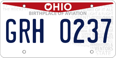 OH license plate GRH0237