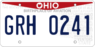 OH license plate GRH0241