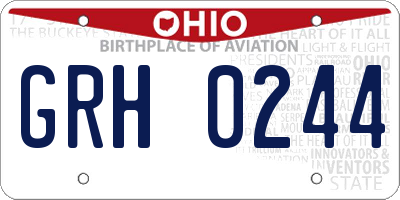 OH license plate GRH0244
