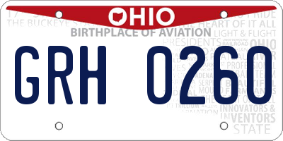 OH license plate GRH0260