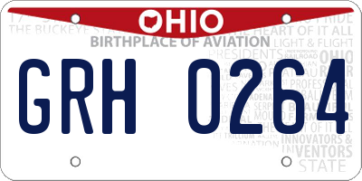 OH license plate GRH0264