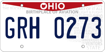 OH license plate GRH0273