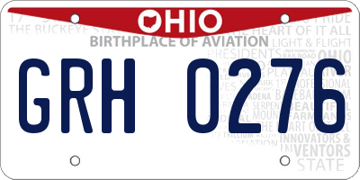 OH license plate GRH0276