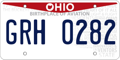 OH license plate GRH0282