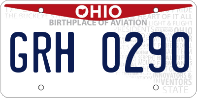 OH license plate GRH0290