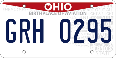 OH license plate GRH0295