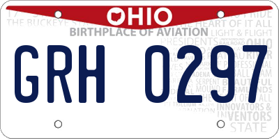 OH license plate GRH0297