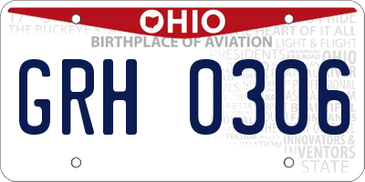 OH license plate GRH0306