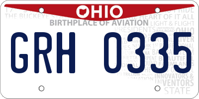 OH license plate GRH0335
