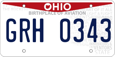 OH license plate GRH0343