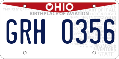 OH license plate GRH0356