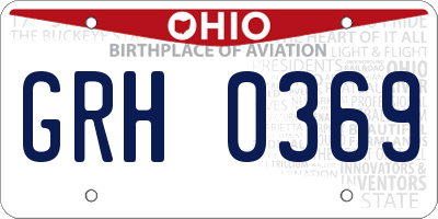 OH license plate GRH0369