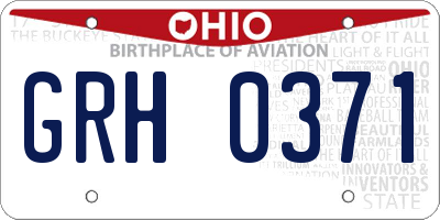 OH license plate GRH0371