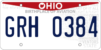 OH license plate GRH0384