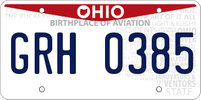OH license plate GRH0385