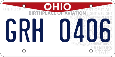 OH license plate GRH0406