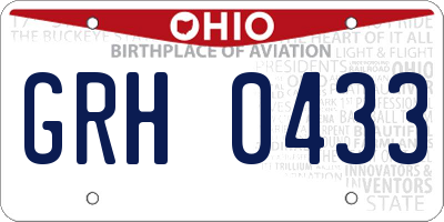 OH license plate GRH0433