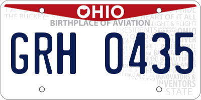 OH license plate GRH0435