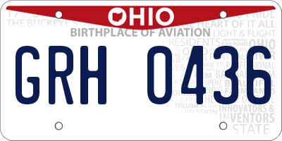 OH license plate GRH0436