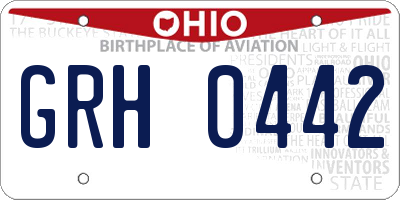 OH license plate GRH0442