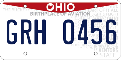 OH license plate GRH0456